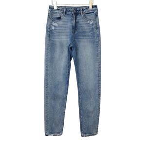 American Eagle Mom Jeans Medium Wash High Rise Straight Leg Jeans Size 4